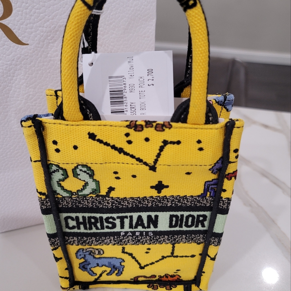Dior Zodiac Embroidery Mini Book Tote